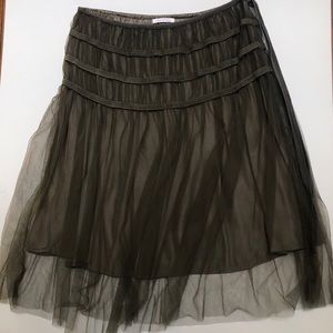 Just In Case NYLON TULLE SKIRT OLIVE!